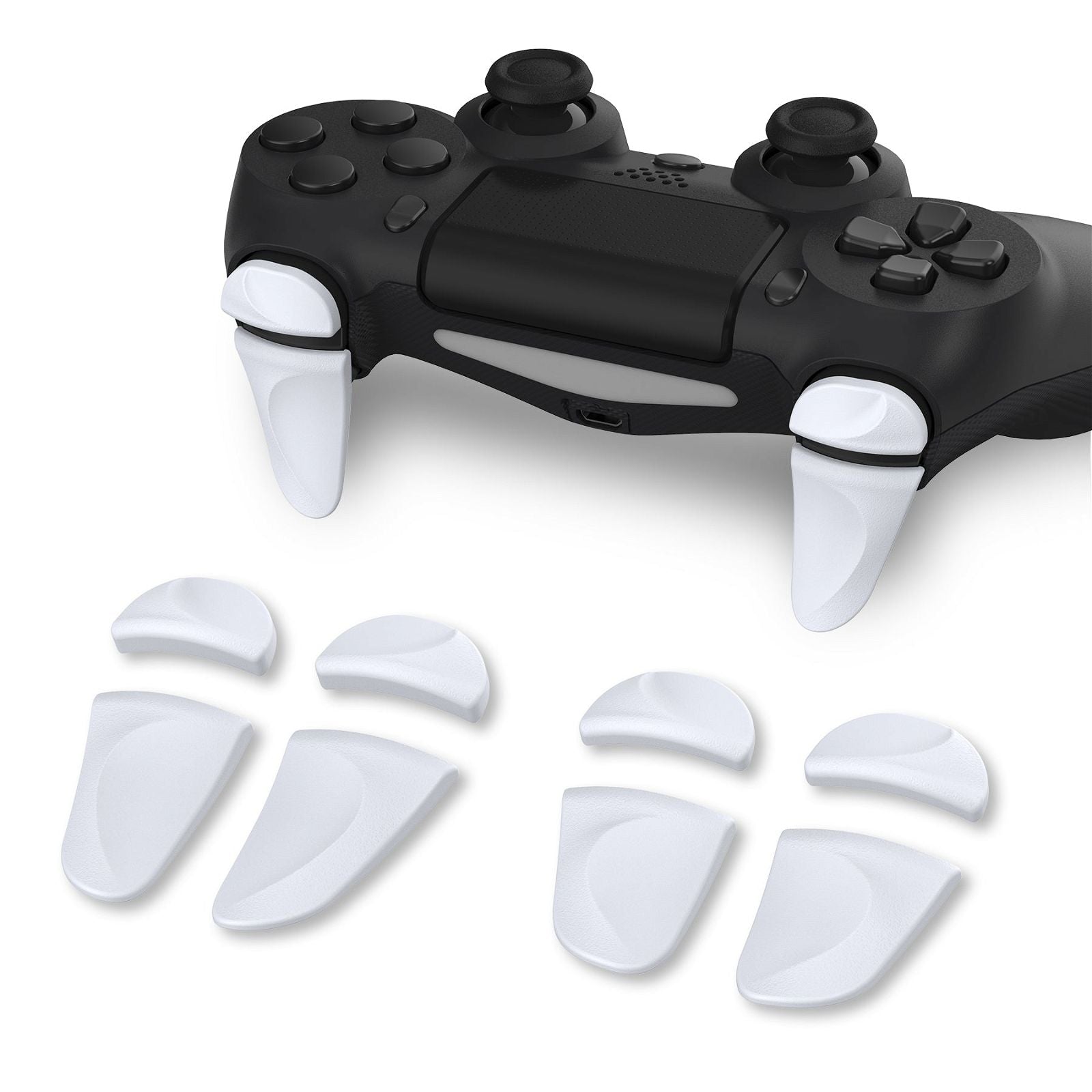 2 Pairs White Shoulder Buttons Extension Triggers Compatible