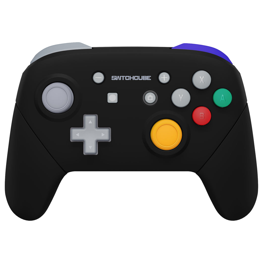 Soft Touch Classic SwitchCube Style - Black Full Shells And Handle Grips For NS Pro Controller - FRY003WS