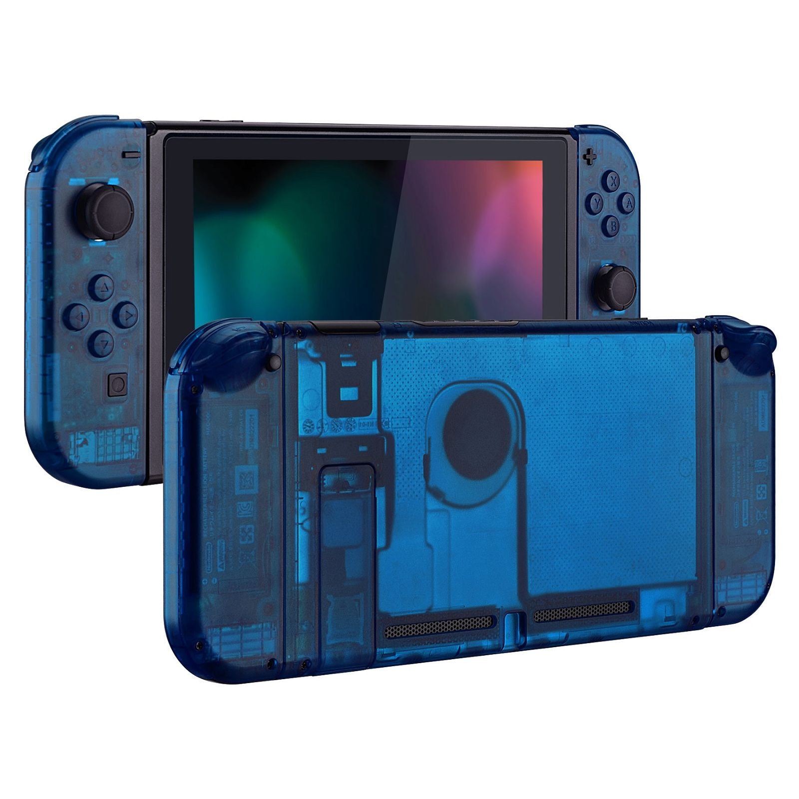 Clear Blue Full Shells For NS Joycon-Without Any Buttons Included