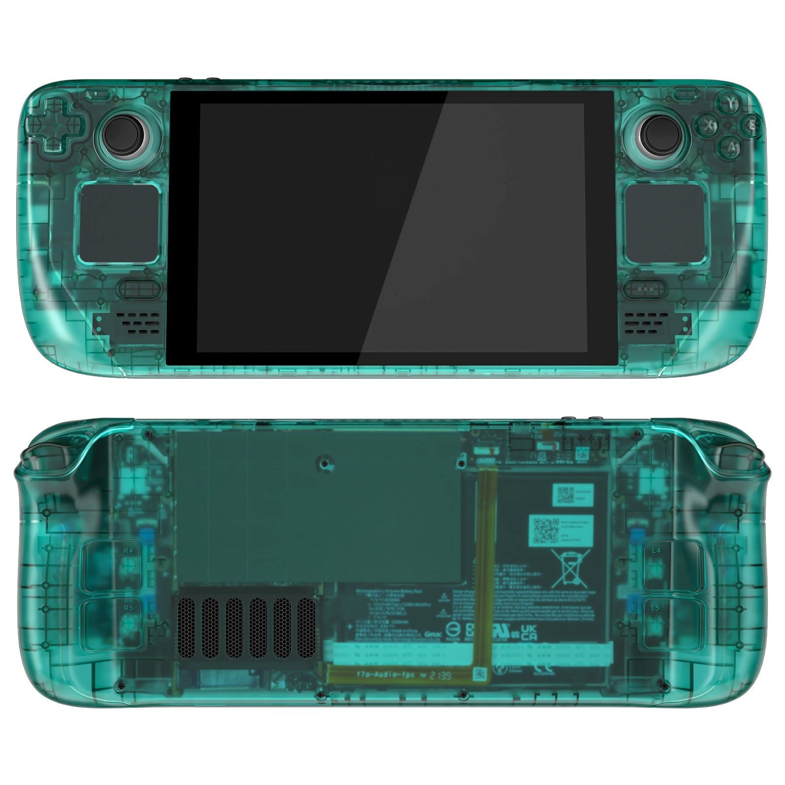 最高級のスーパー Set Full Green Emerald Clear Shell LCD Deck Steam For Nintendo Switch