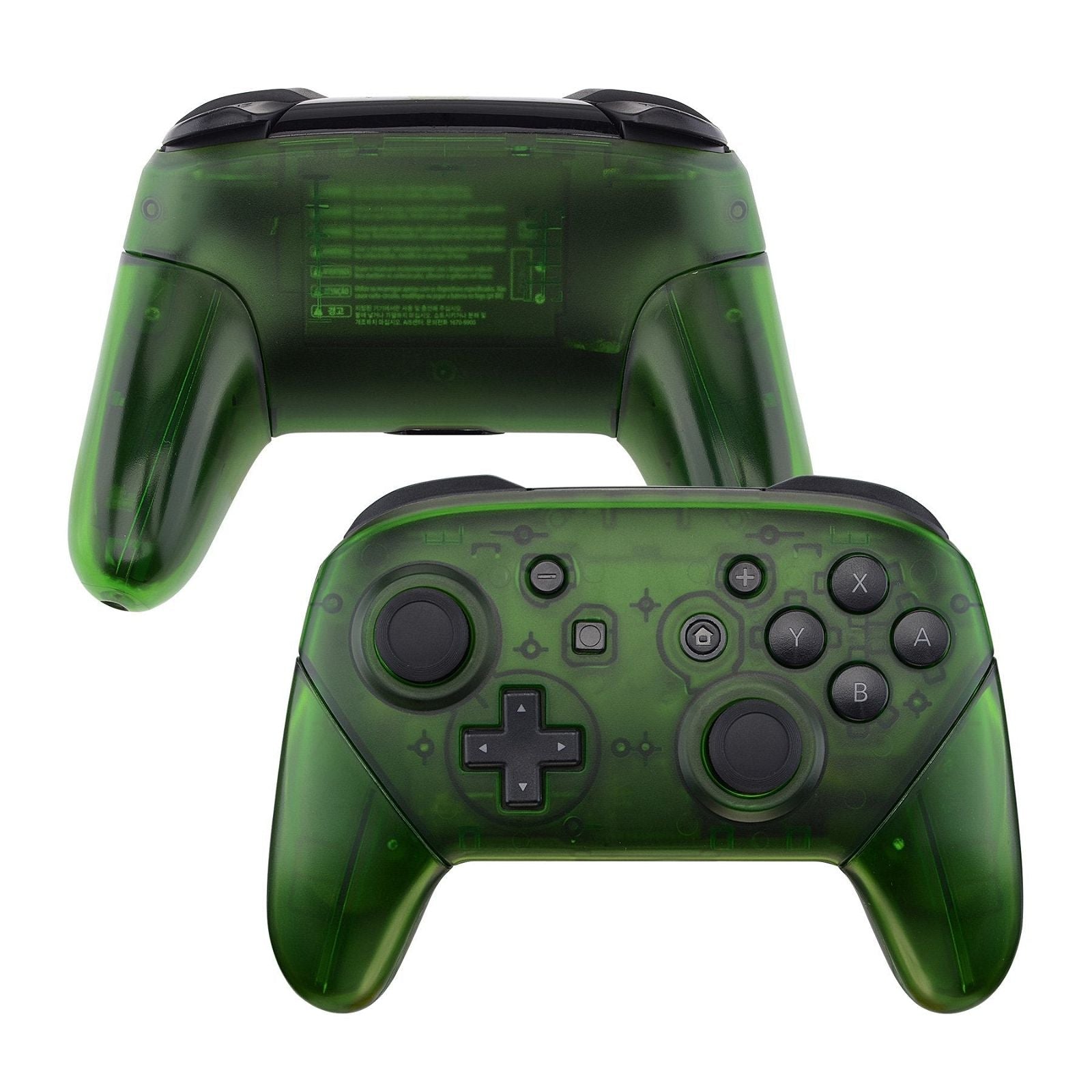 Clear Green Full Shells And Handle Grips For NS Pro Controller