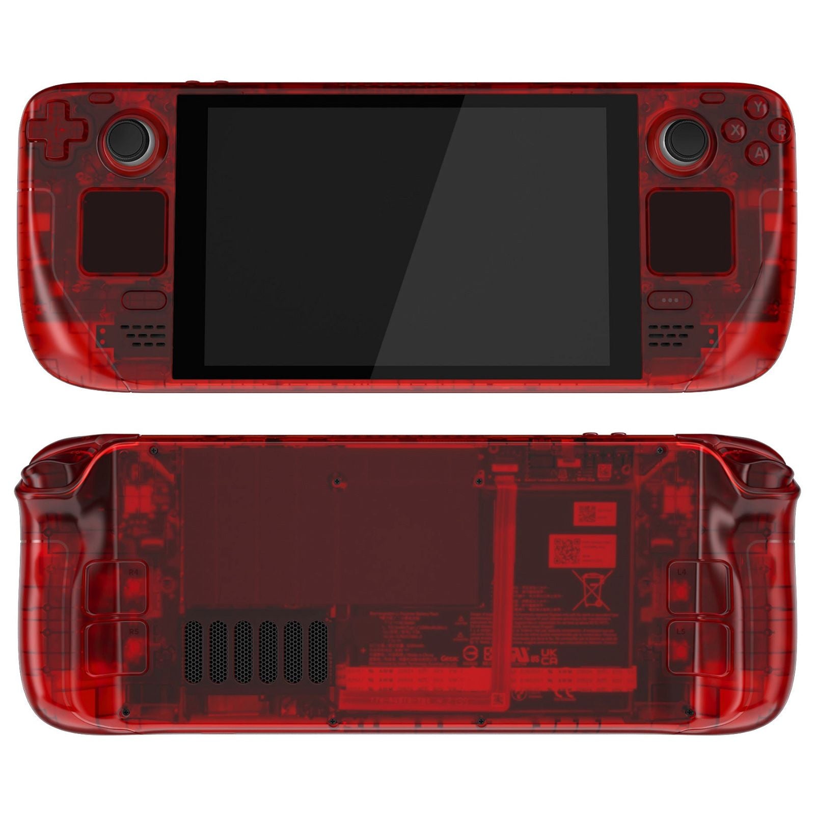 【気質アップ】 Full Red Clear Set QESDM006WS - Console LCD Deck Steam For Shell Nintendo Switch