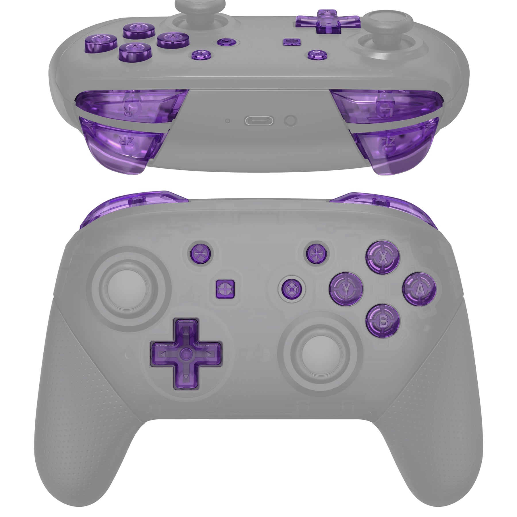 Crystal Clear Atomic Purple 13in1 Button Kits For NS Pro