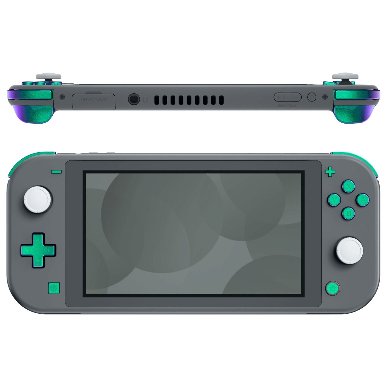 Nintendo Switch Lite カーボン調 Glossy Chameleon Green Purple 14in1 Button Kits For NS Lite-HL502WS