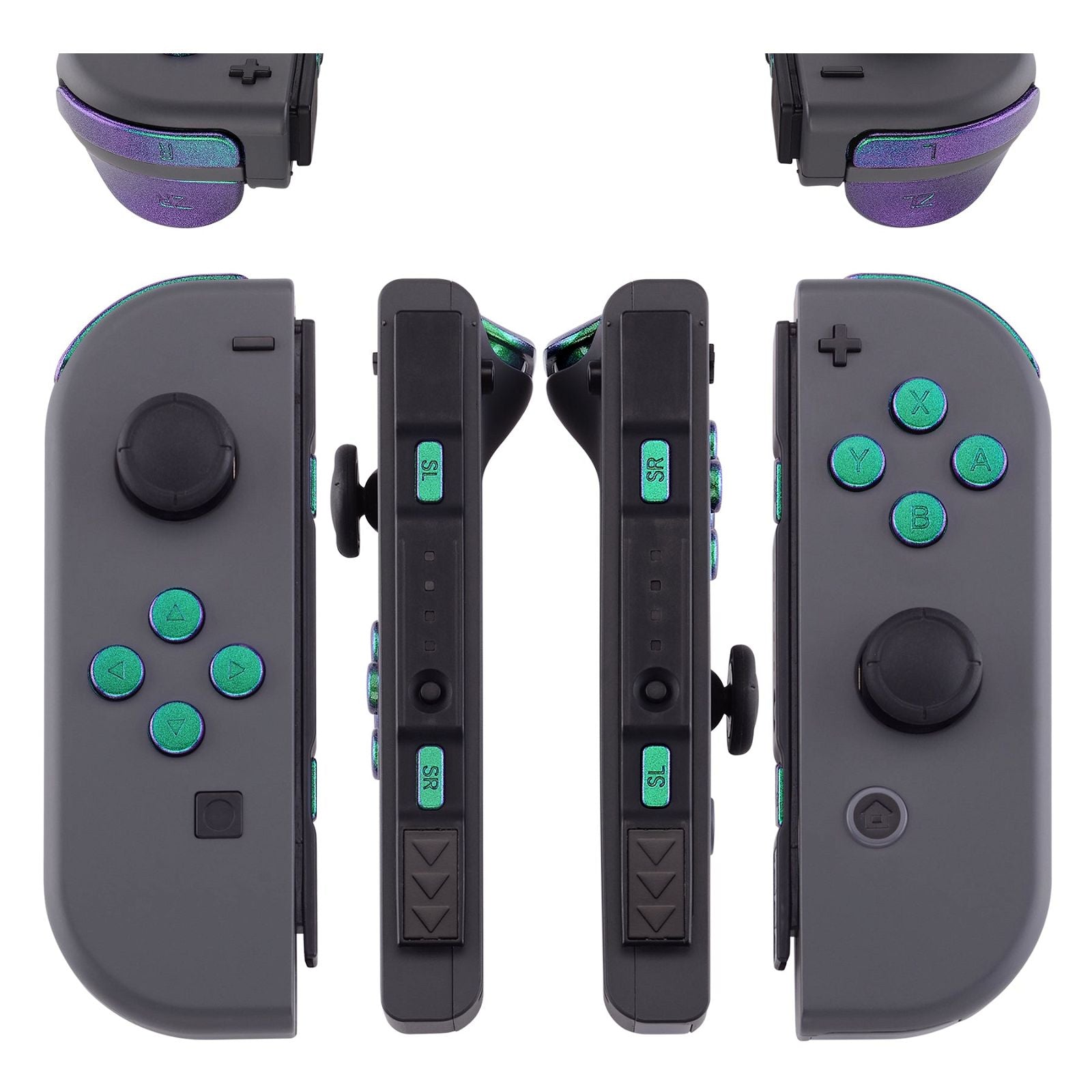 Glossy Chameleon Green Purple 21in1 Button Kits For NS Switch