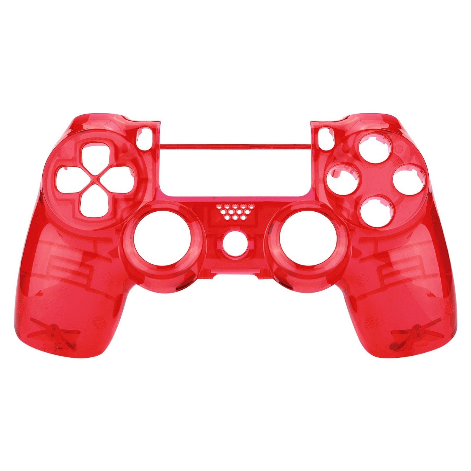 Glossy Clear Red Front Shell Compatible With PS4 Gen2