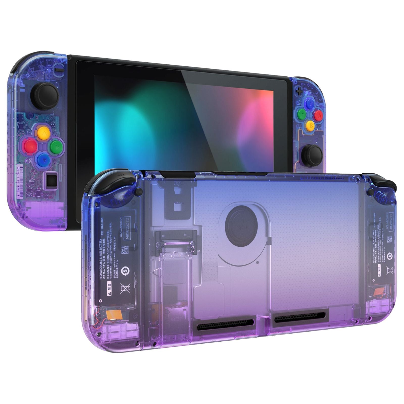 Glossy Gradient Translucent BlueBell Full Shells For NS Joycon