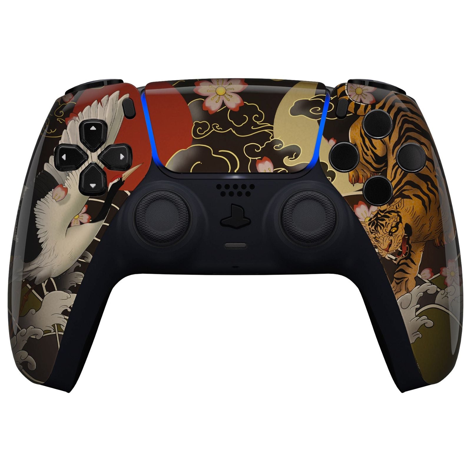 Glossy Tiger & Crane Front Shell With Touchpad Compatible With PS5  Controller BDM-010/020/030/040/050 - ZPFT1084G3WS