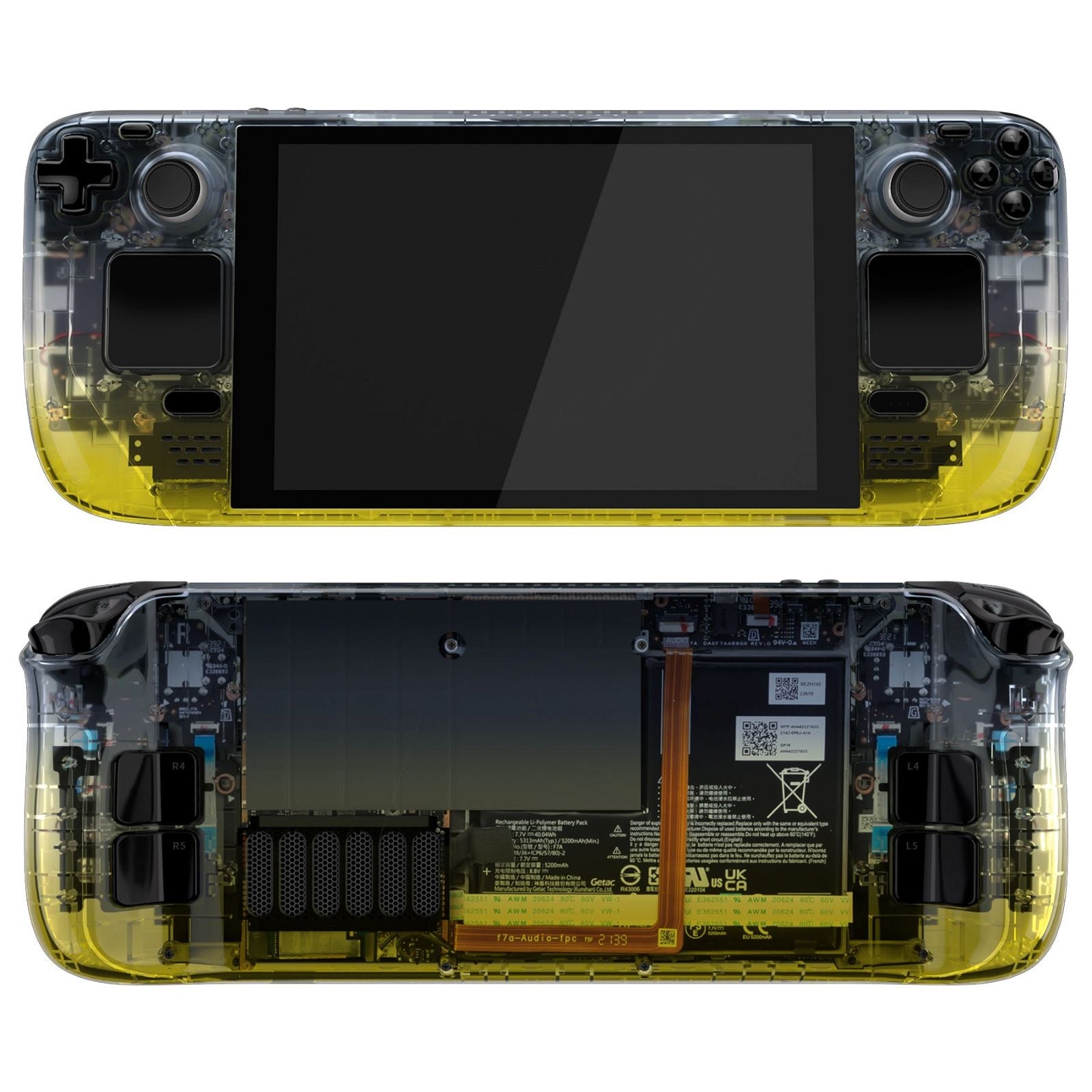 Gradient Black Yellow Full Set Shell For Steam Deck LCD