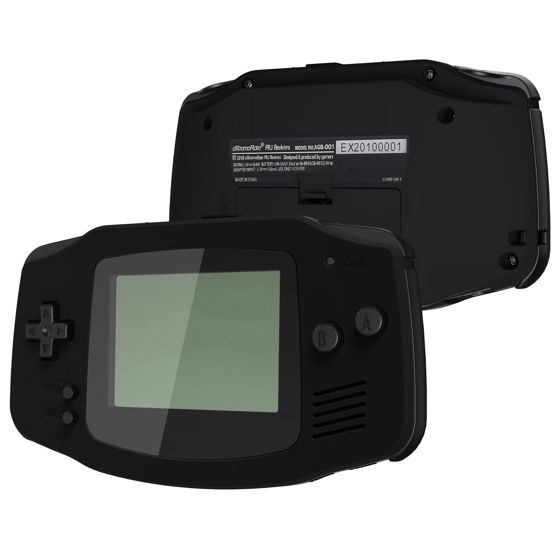 【壊れています】GAMEBOY ADVANCE IPS Ready Upgraded eXtremeRate Black Replacement Full Set Shells