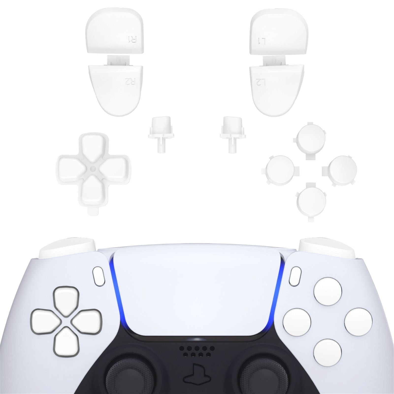 Matte UV White 11in1 Button Kits Compatible With PS5