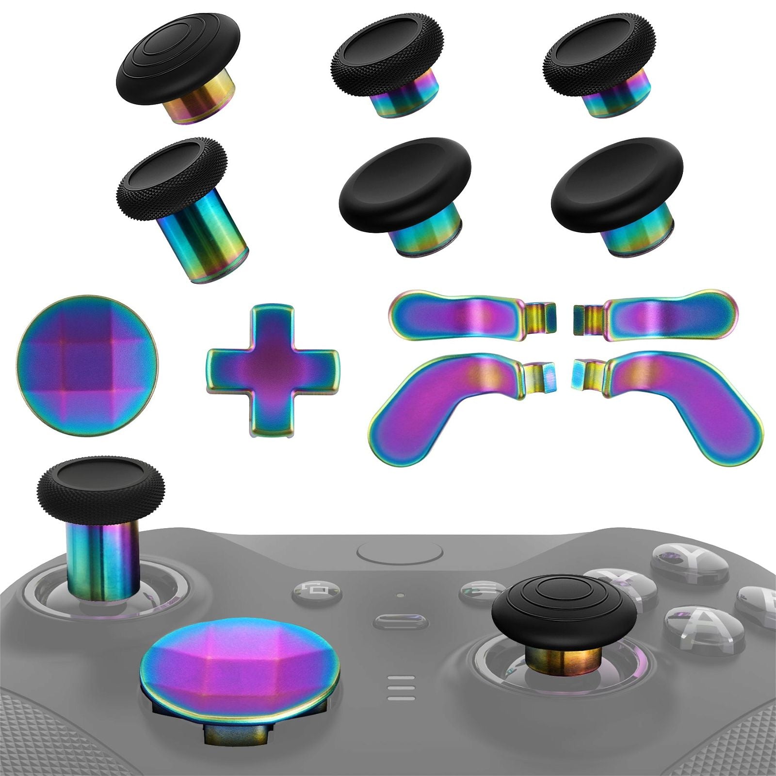 レインボータチャーム gray mix Metallic Rainbow Aura Blue & Purple 13 in 1 Component Pack Kit