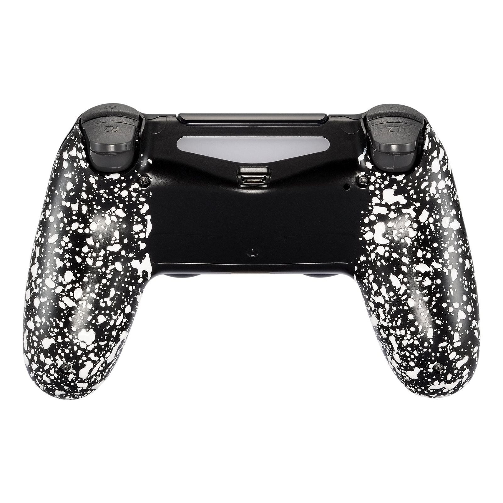 Rubberized White Black Back Shell Compatible With PS4 Gen2  Controller-SP4BR02WS