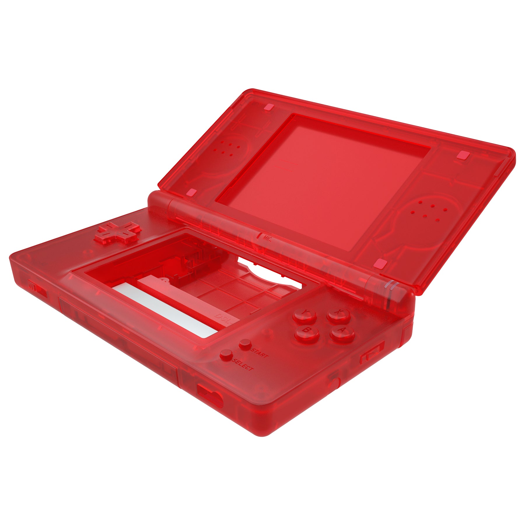 eXtremeRate Clear Red Replacement Full Housing Shell & Buttons