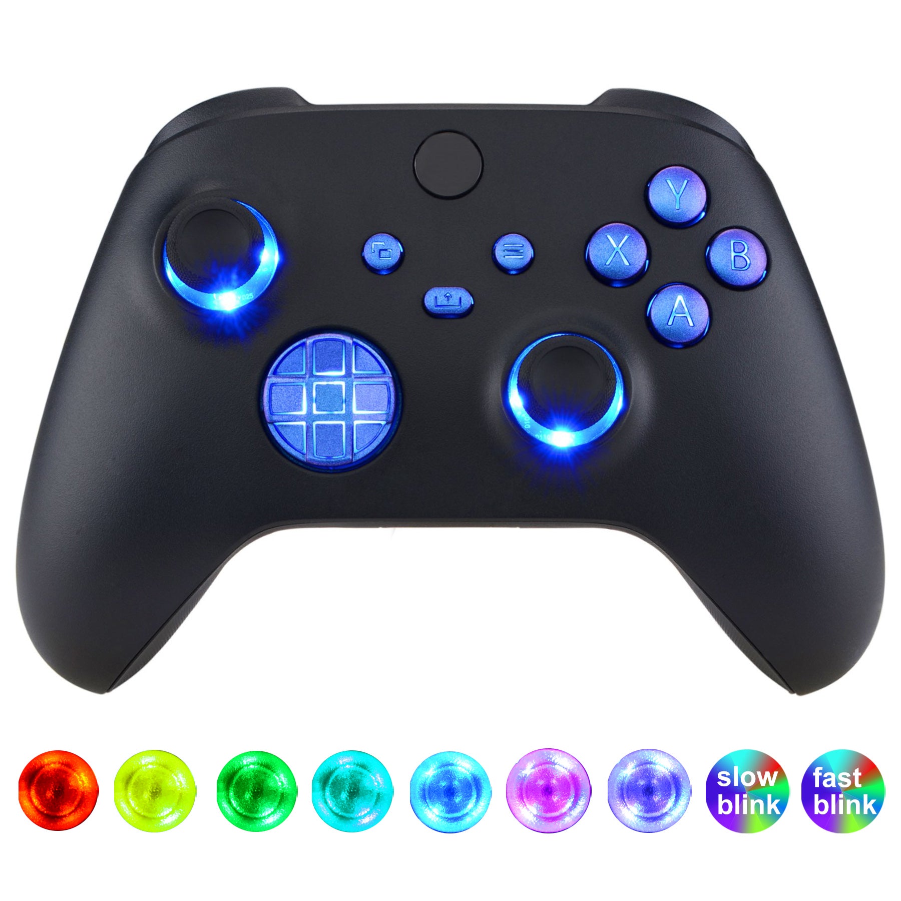EXtremeRate Multi Colors Luminated Chameleon Blue Purple Buttons DTF V2 extremerate-multi-colors-luminated-chameleon-blue-purple-buttons-dtf-v2
