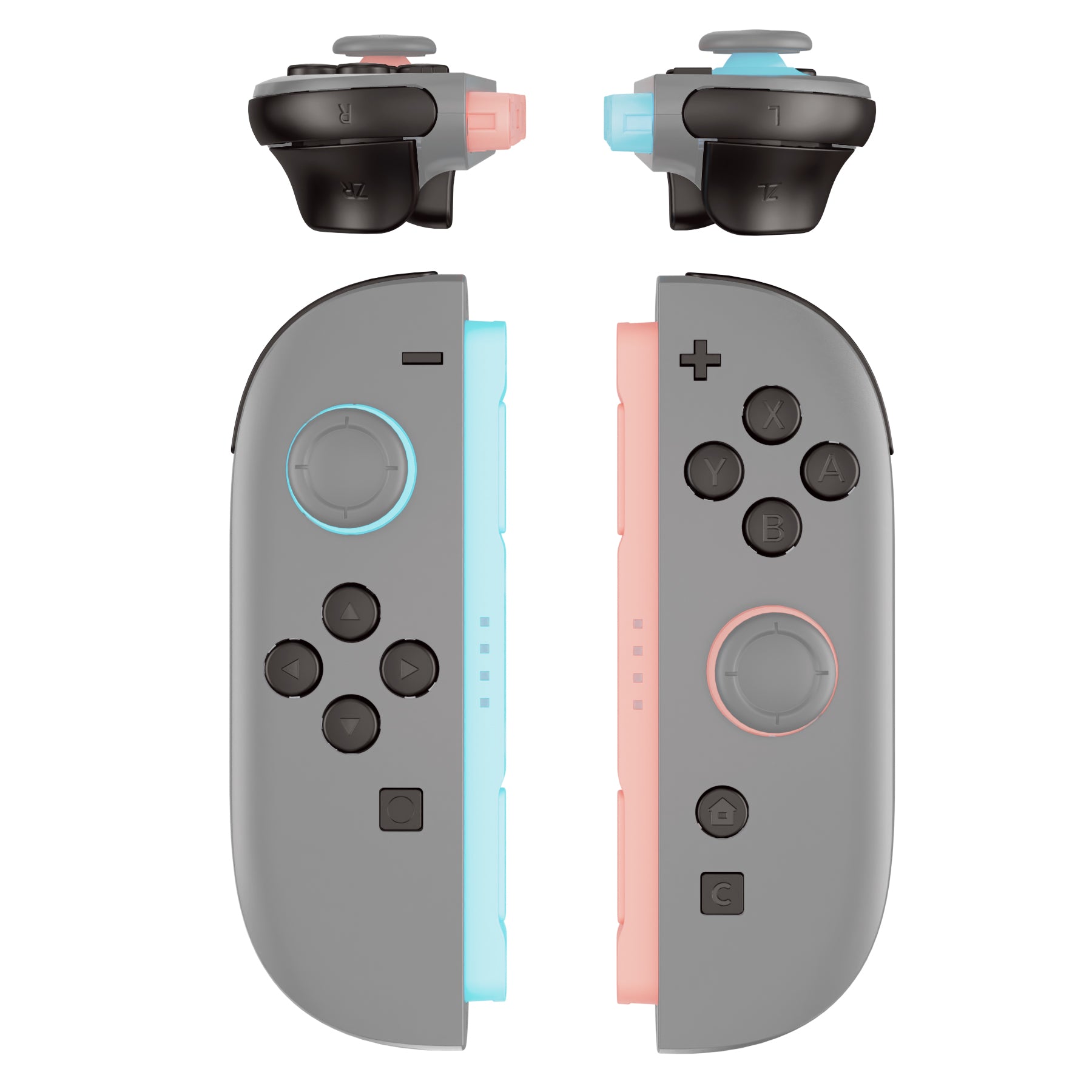 joyconなし Nintendo Switch eXtremeRate Shadow Gray DIY Replacement Full Set Buttons for