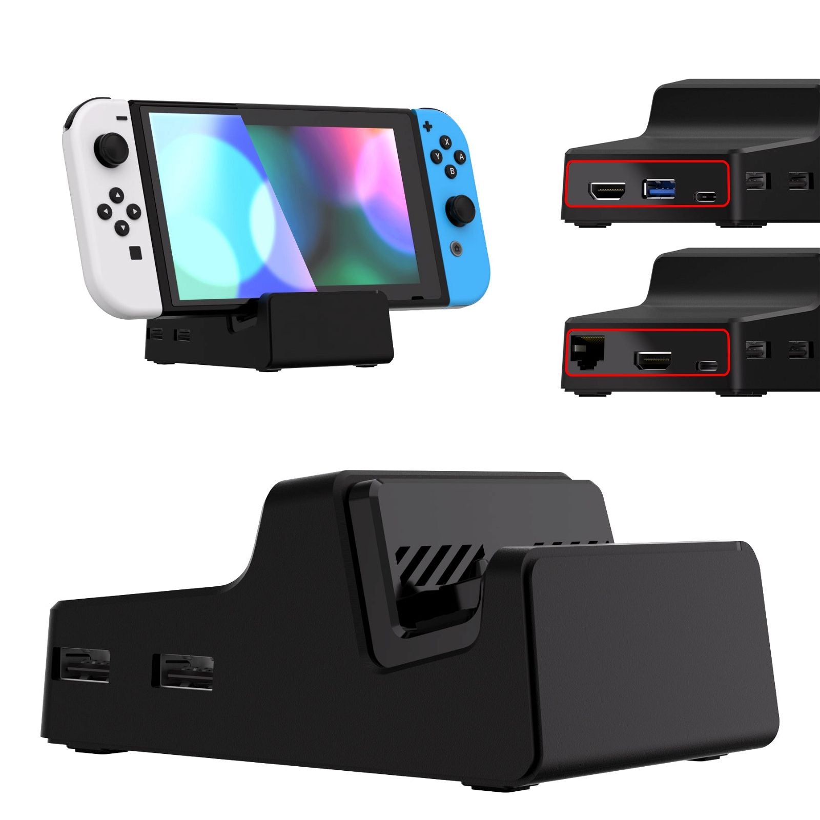 eXtremeRate Black AiryDocky DIY Kit Replacement Shell Case For