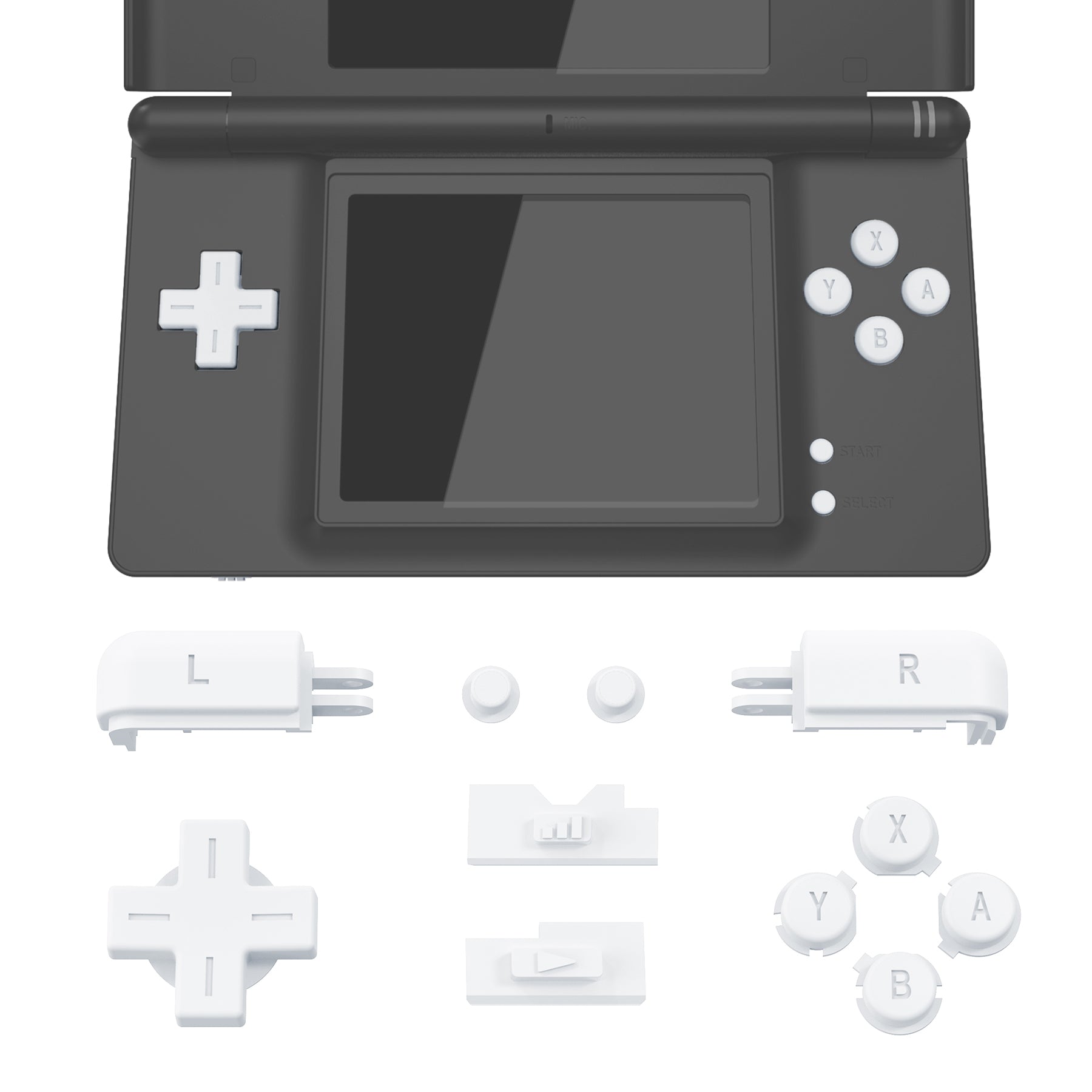 eXtremeRate Matte White Replacement Full Set Buttons for Nintendo