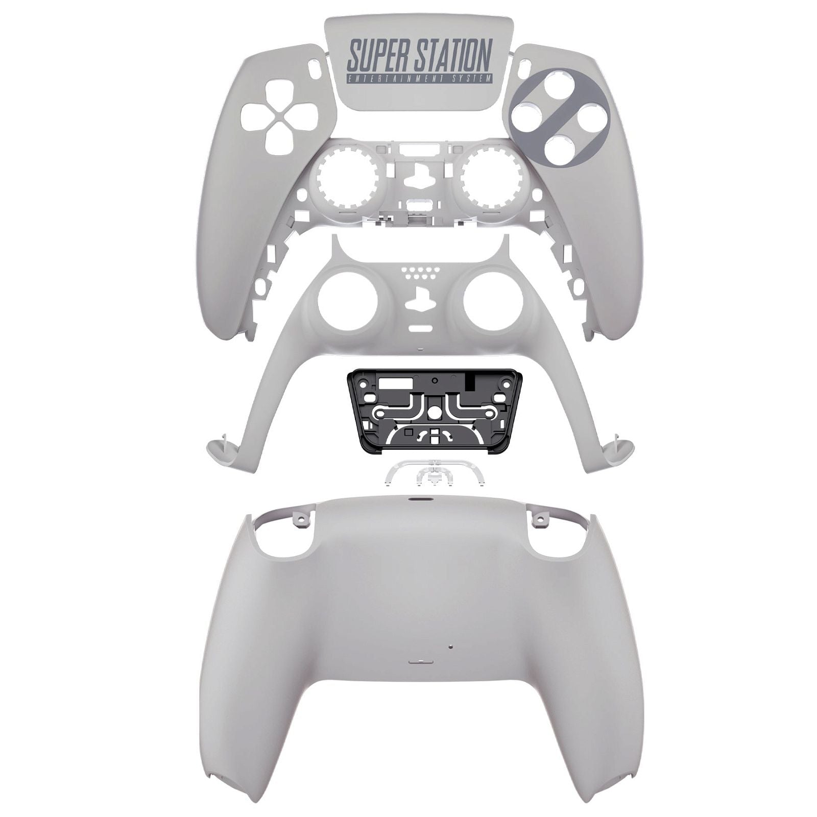 Classic SNES Style Full Set Shell Kits For PS5 Controller  BDM-010/020/030/040(The Buttons Are Not Included) - QPFT1002G3WS