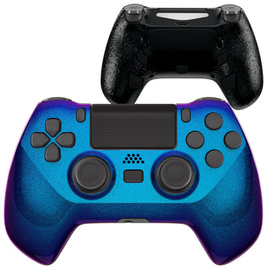 Chameleon Blue Purple Decade Tournament Controller(DTC) Upgrade Kit With Upgrade Board & Ergonmic Shell & Back Buttons & Trigger Stops Compatible With PS4 Controller JDM-040/050/055-P4MG004 - Extremerate Wholesale