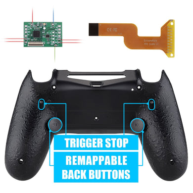 3D Splashing Rubberized Black Dawn 2.0 FlashShot Trigger Stop Remap Kit with Upgraded Kit + Redesigned Back Shell + Back Buttons + Trigger Lock Compatible With PS4 Controller JDM 040/050/055-P4QS001 - Extremerate Wholesale