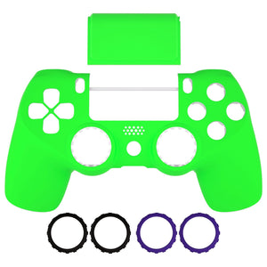 eXtremeRate Ghost Redesigned Neon Green Front Housing Shell with Touch Pad Compatible with PS4 Slim Pro Controller JDM-040/050/055 - GHP4P007WS - Extremerate Wholesale