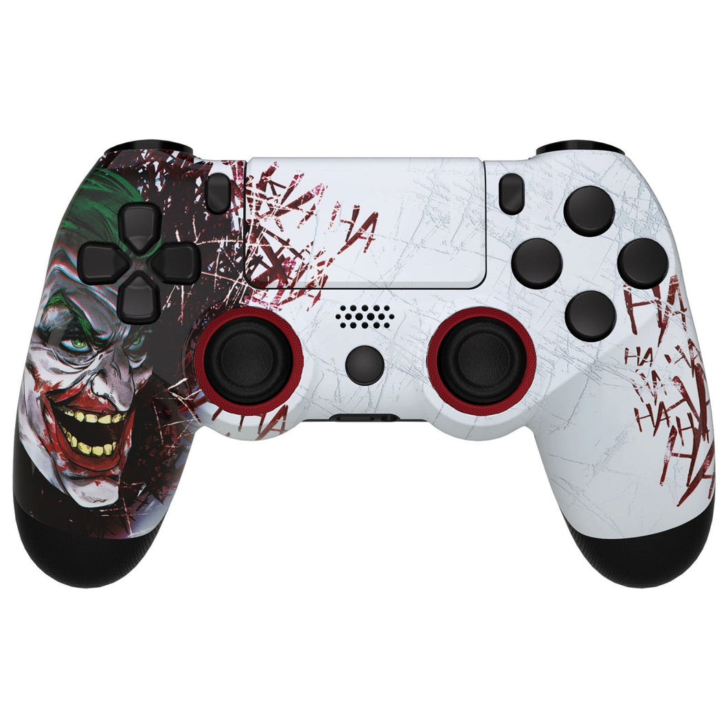 eXtremeRate Ghost Redesigned Clown HAHAHA Front Housing Shell with Touch Pad Compatible with PS4 Slim Pro Controller JDM-040/050/055 - GHP4T002WS - Extremerate Wholesale