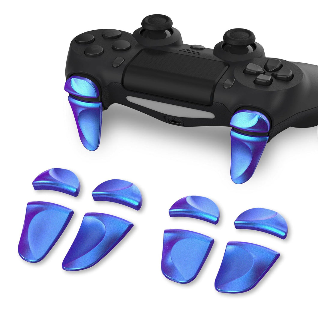 2 Pairs Glossy Chameleon Blue Purple Shoulder Buttons Extension Triggers Compatible With PS4 All Model Controller-P4PJ003 - Extremerate Wholesale