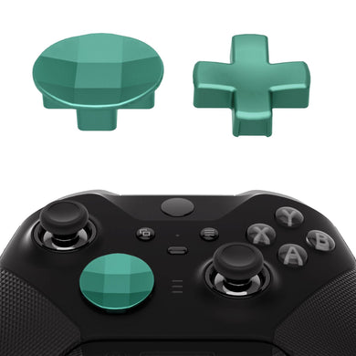 2 pcs Metalic Aqua Green Magnetic Stainless Steel D-Pads for Xbox One Elite & Xbox One Elite Series 2 Controller - IL407WS - Extremerate Wholesale