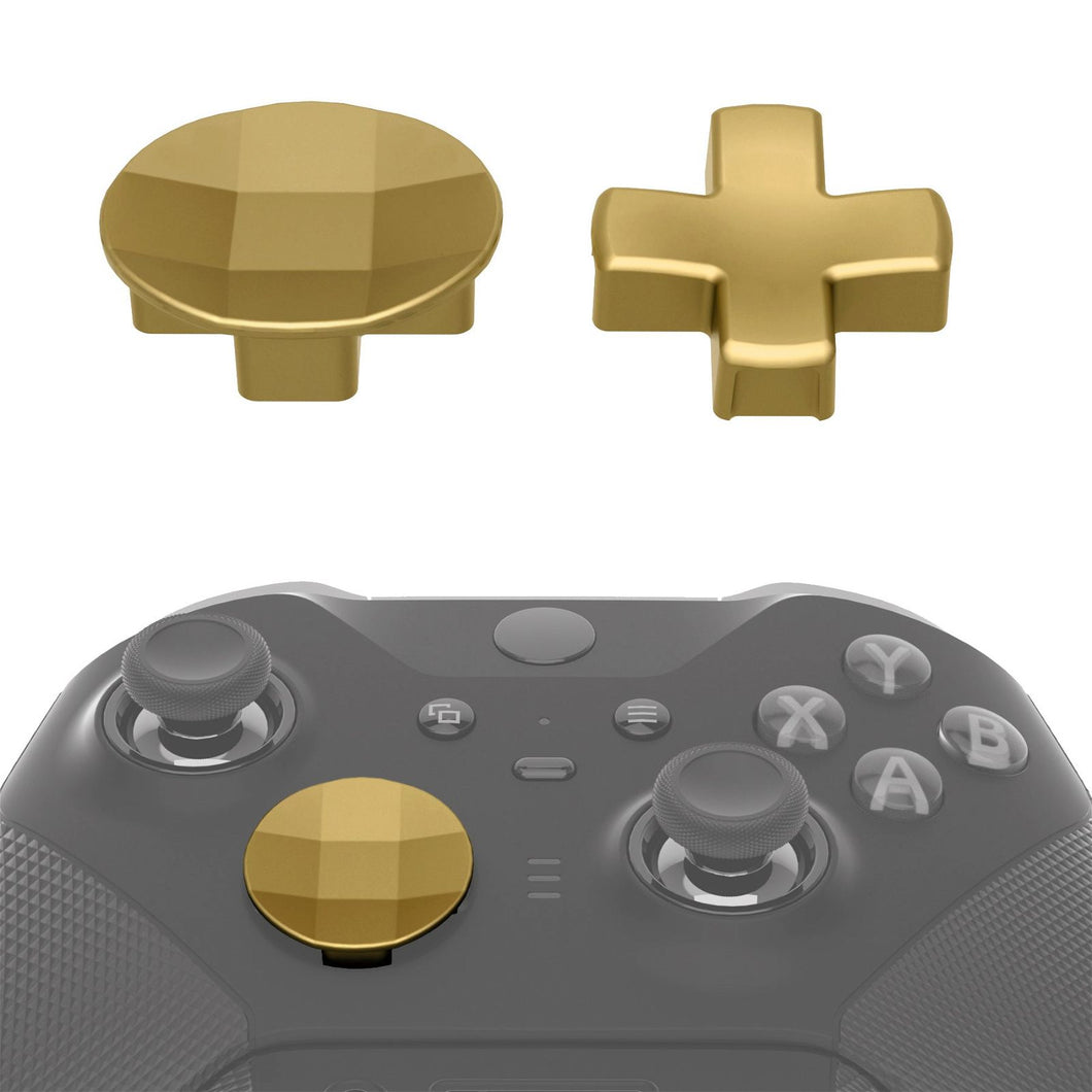 2 pcs Metalic Hero Gold Magnetic Stainless Steel D-Pads for Xbox One Elite & Xbox One Elite Series 2 Controller - IL403WS - Extremerate Wholesale
