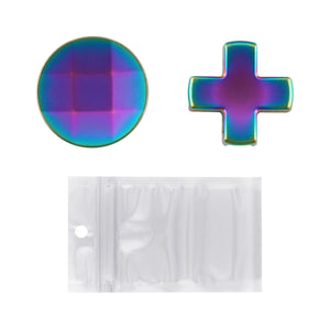 2 pcs Metalic Rainbow Aura Blue & Purple Magnetic Stainless Steel D-Pads for Xbox One Elite & Xbox One Elite Series 2 Controller - IL409WS - Extremerate Wholesale