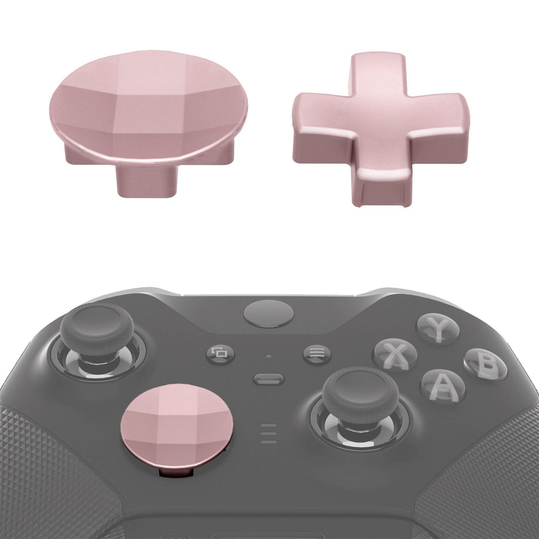 2 pcs Metalic Rose Gold Magnetic Stainless Steel D-Pads for Xbox One Elite & Xbox One Elite Series 2 Controller - IL408WS - Extremerate Wholesale