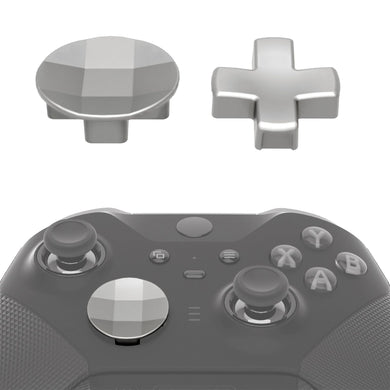 2 pcs Metalic Silver Magnetic Stainless Steel D-Pads for Xbox One Elite & Xbox One Elite Series 2 Controller - IL402WS - Extremerate Wholesale