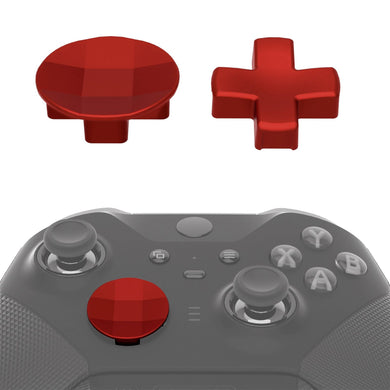 2 pcs Metalic Vampire Red Magnetic Stainless Steel D-Pads for Xbox One Elite & Xbox One Elite Series 2 Controller - IL404WS - Extremerate Wholesale