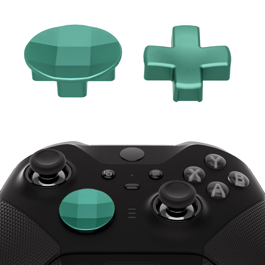 2 pcs Metalic Aqua Green Magnetic Stainless Steel D-Pads for Xbox One Elite & Xbox One Elite Series 2 Controller - IL407WS