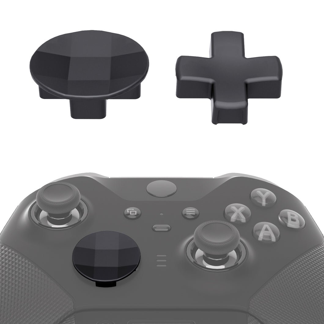 2 pcs Metalic Black Magnetic Stainless Steel D-Pads for Xbox One Elite & Xbox One Elite Series 2 Controller - IL401WS