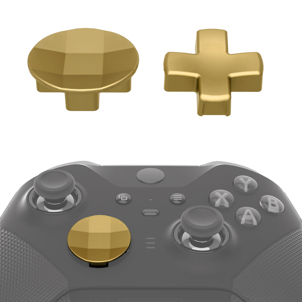 2 pcs Metalic Hero Gold Magnetic Stainless Steel D-Pads for Xbox One Elite & Xbox One Elite Series 2 Controller - IL403WS
