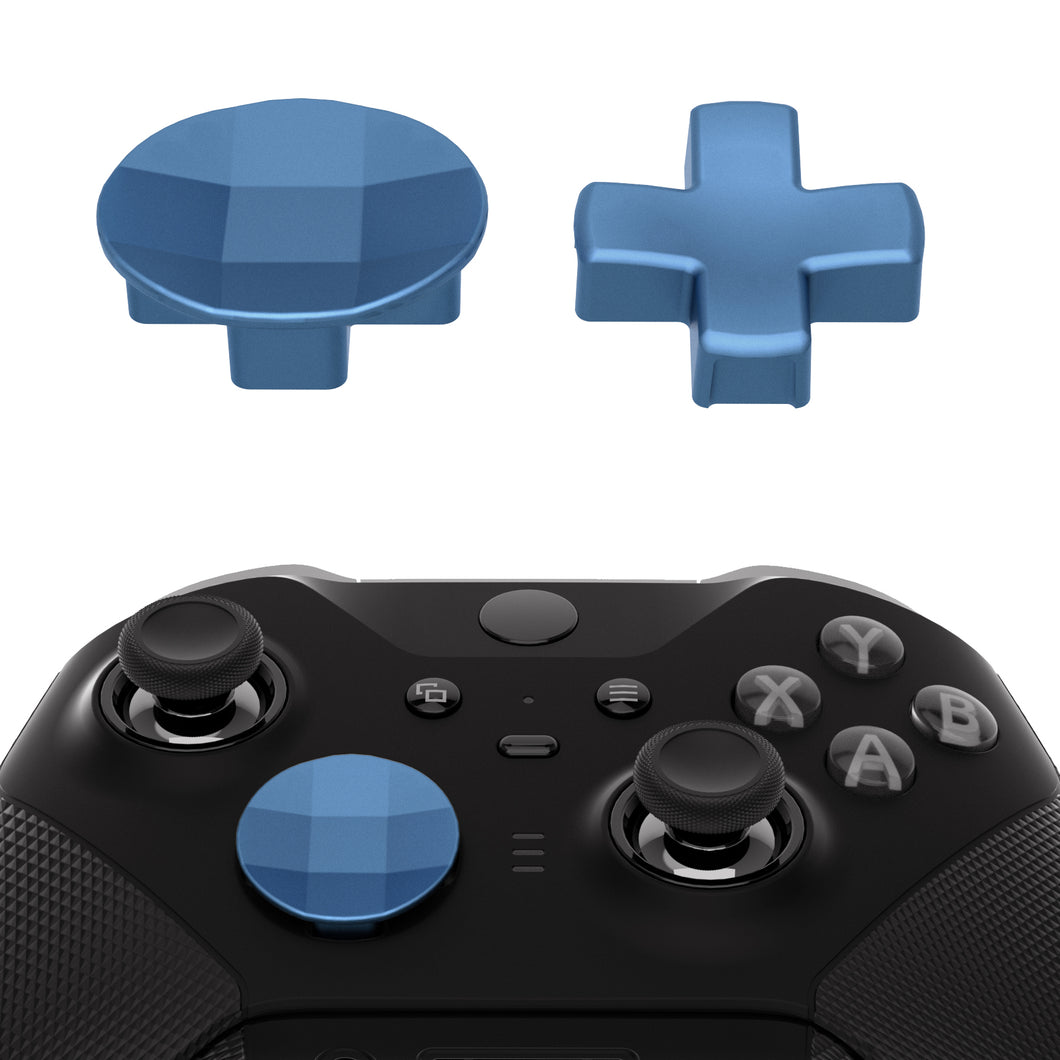 2 pcs Metalic Neptune Blue Magnetic Stainless Steel D-Pads for Xbox One Elite & Xbox One Elite Series 2 Controller - IL405WS
