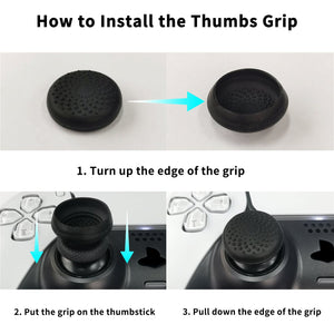 3D Studded Edition Black Silicone Case Grips With 6 Black Thumbstick Caps For PS5 Controller-Compatible With Charging Station-TDPF015 - Extremerate Wholesale