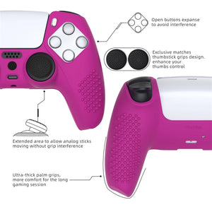 3D Studded Edition Neon Purple Silicone Case Skin With 6 Black Thumb Grip Caps For PS5 Controller-TDPF033 - Extremerate Wholesale