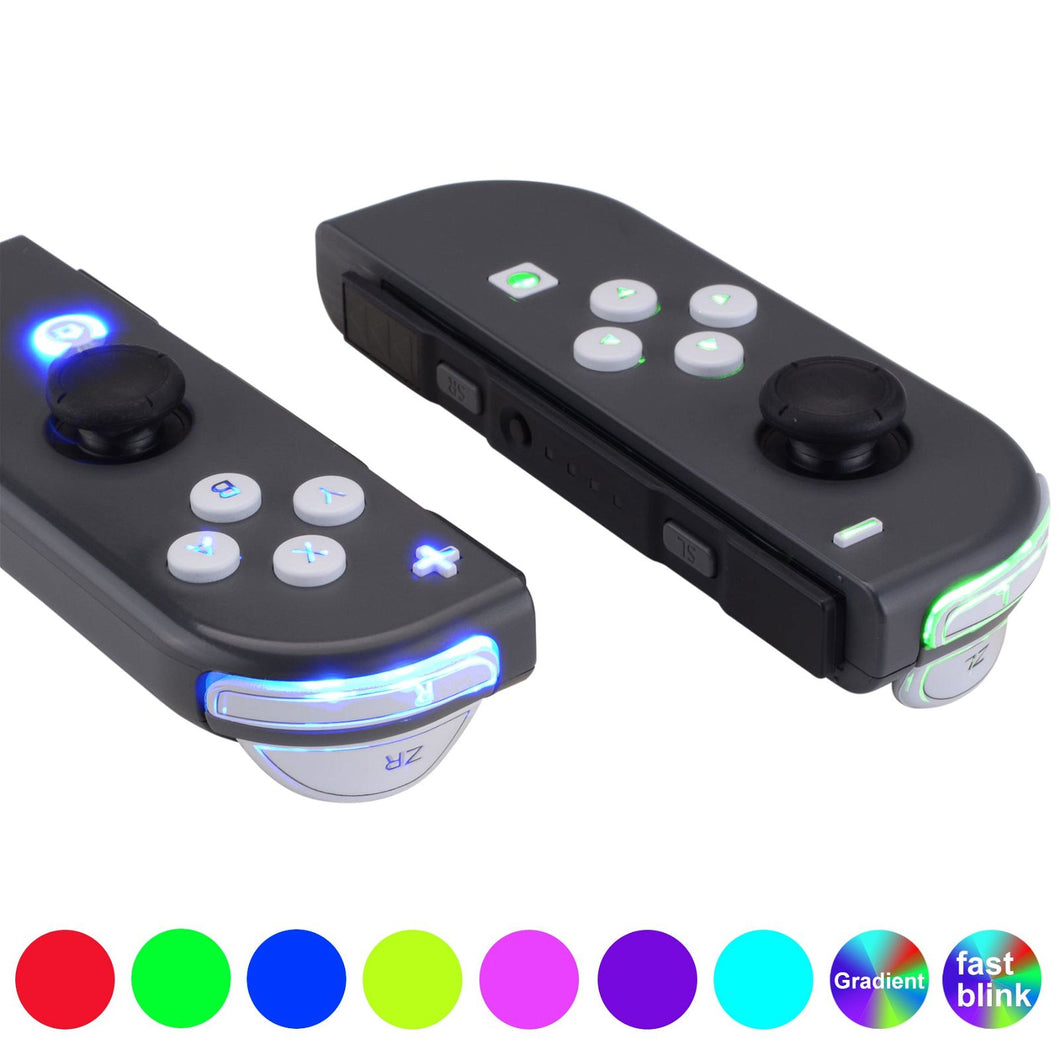 7 Colors 9 Modes Button Control DFS LED Kit With Matte UV White Classical Symbols Buttons For NS Switch & Switch OLED Model Joycon-NSLED013G2 - Extremerate Wholesale