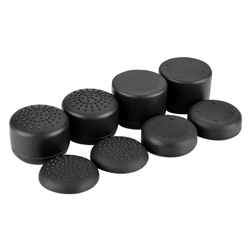 8 PCS Rubber Thumbstick Grip Cover Compatible With PS4 PS3 Xbox One 360 Controller Black-ZXBJ122 - Extremerate Wholesale