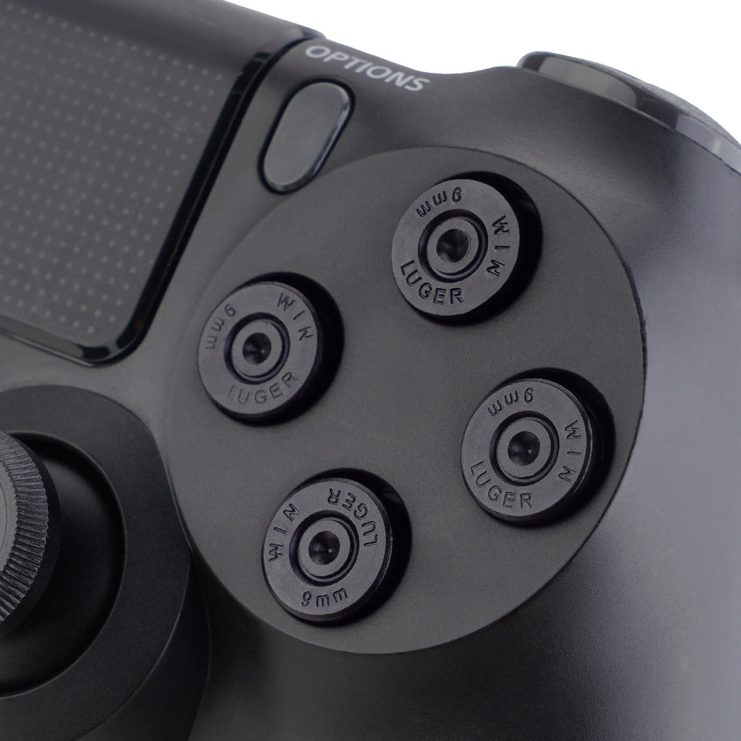 Aluminum Black Bullet Buttons Compatible With PS3 PS4 Controller-P3J0206