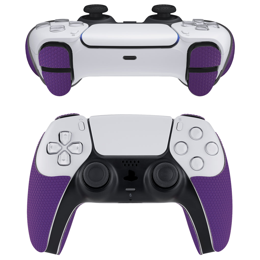 Armored Edition Purple Anti-Skid Soft Rubber Pads Handle Grips With Shoulder Button Trigger Stickers for PS5 Controller-PFPJ151