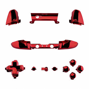 Glossy Chrome Red RTLT + RBLB + Sync +Top Middle Bar (around guide)+ ABXY + Start/Back + Dpad For XBOX One S Controller-SXOJ0210WS - Extremerate Wholesale