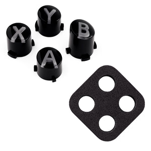 Three-Tone Black & Clear With Classic Gray Classic Symbols Replacement Custom ABXY Action Button For Xbox Series X & S Controller / Xbox One S & X Controller/ Xbox Elite V1/V2 Controller - JDX3M019WS - Extremerate Wholesale