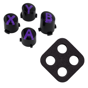 Three-Tone Black & Clear With Purple Classic Symbols Replacement Custom ABXY Action Button For Xbox Series X & S Controller / Xbox One S & X Controller/ Xbox Elite V1/V2 Controller - JDX3M006WS - Extremerate Wholesale