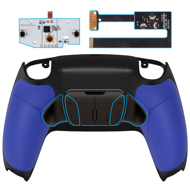 Black Real Metal Buttons (RMB) Version Rise 4.0 Remap Kit With Upgraded Board + Blue Rubberized Grip Back Shell + Remappable Back Buttons Compatible With PS5 Controller BDM-010 & BDM-020 - YPFJ7002 - Extremerate Wholesale