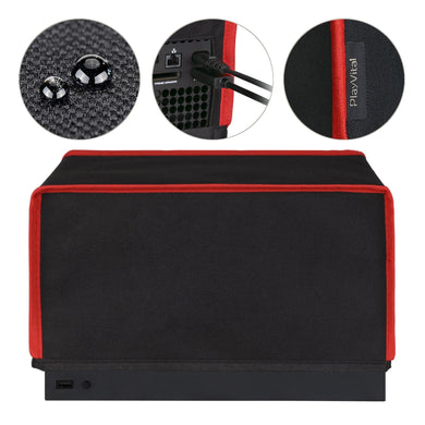 Black & Red Trim Nylon Horizontal Dust Cover For Xbox Series X Console, Soft Neat Lining Dust Guard, Anti Scratch Waterproof Cover Sleeve For Xbox Series X Console - X3PJ019 - Extremerate Wholesale