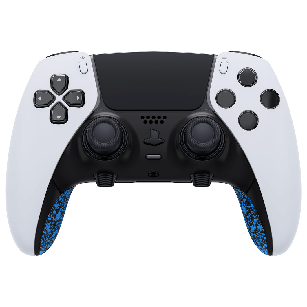 Black & Textured Blue Replacement Top Bottom Decorative Trim Shell Compatible with PS5 Edge Controller -CXQEGP015WS